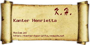 Kanter Henrietta névjegykártya